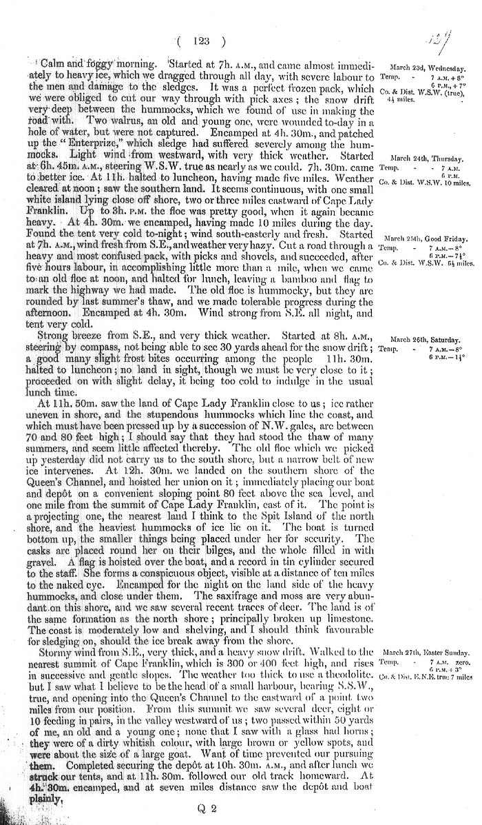 Arctic Blue Books: taylor 1855a, page 123