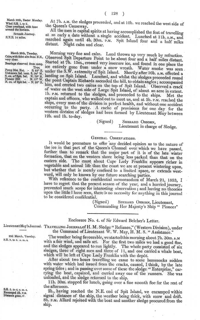 Arctic Blue Books: taylor 1855a, page 128