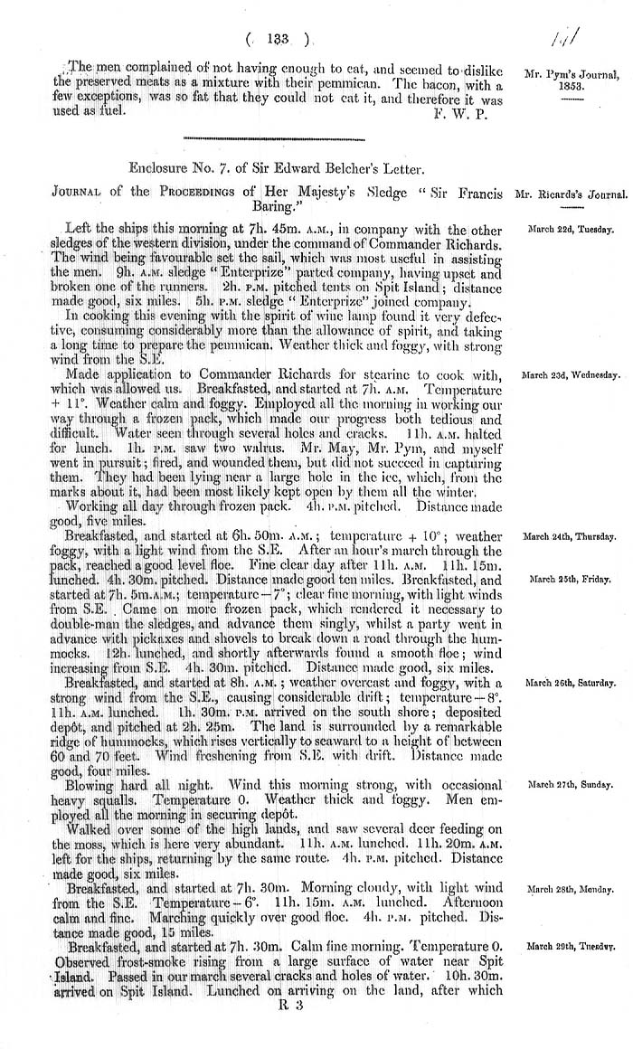 Arctic Blue Books: taylor 1855a, page 133