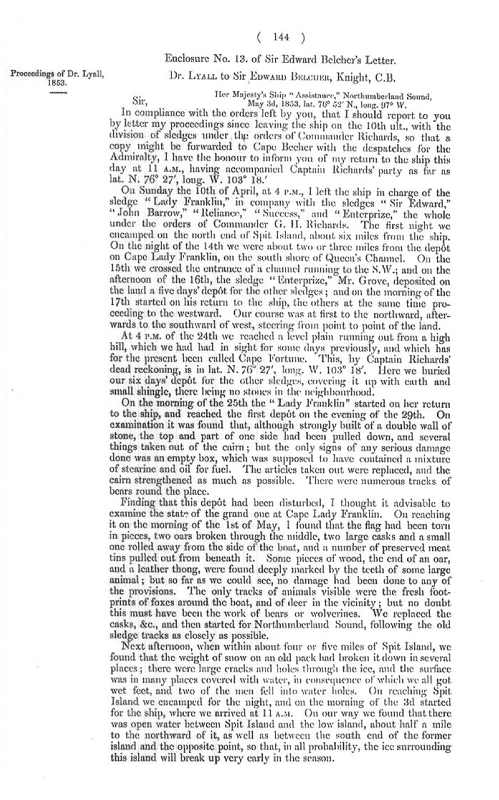 Arctic Blue Books: taylor 1855a, page 144