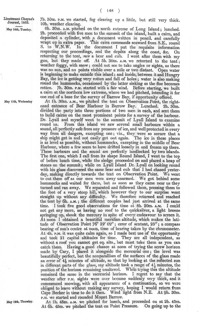 Arctic Blue Books: taylor 1855a, page 148