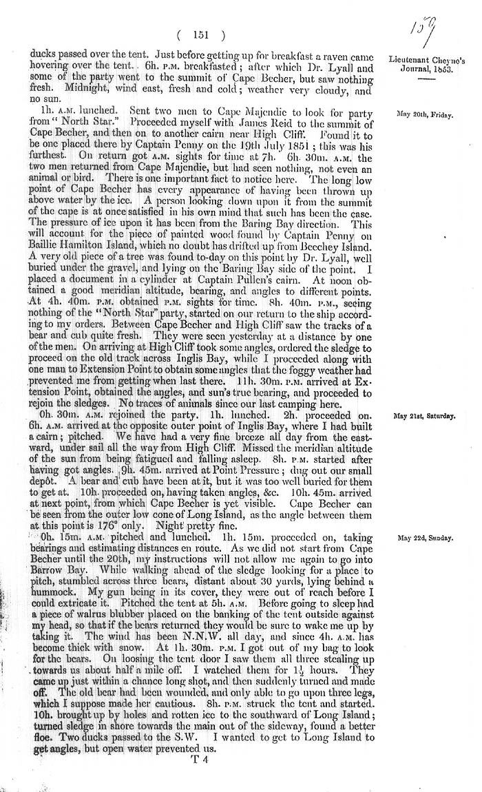 Arctic Blue Books: taylor 1855a, page 151