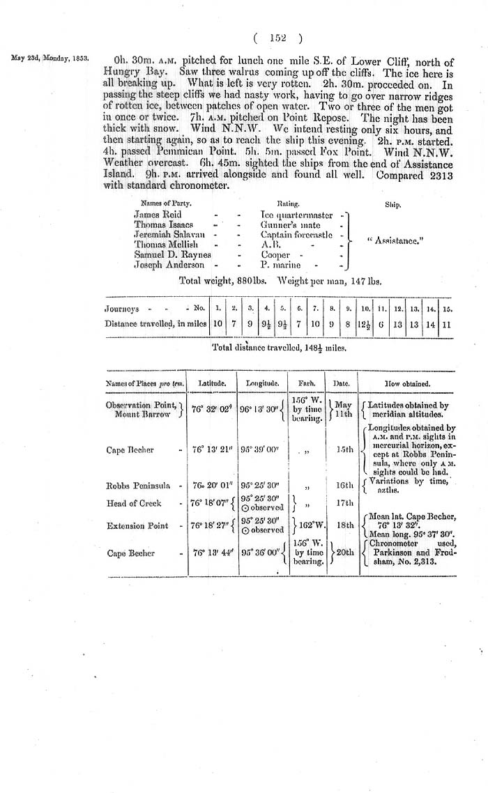 Arctic Blue Books: taylor 1855a, page 152