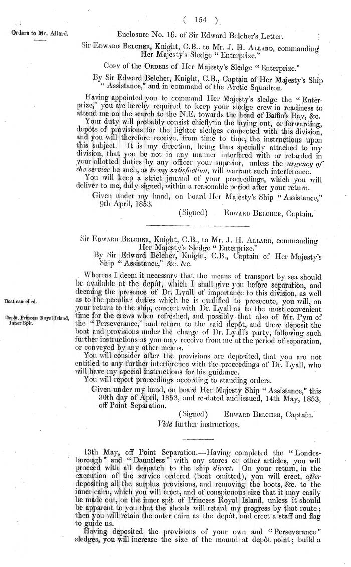 Arctic Blue Books: taylor 1855a, page 154