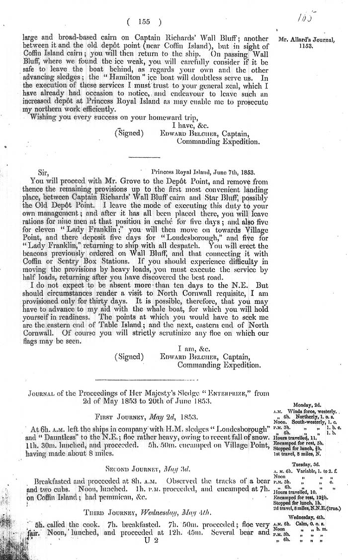 Arctic Blue Books: taylor 1855a, page 155
