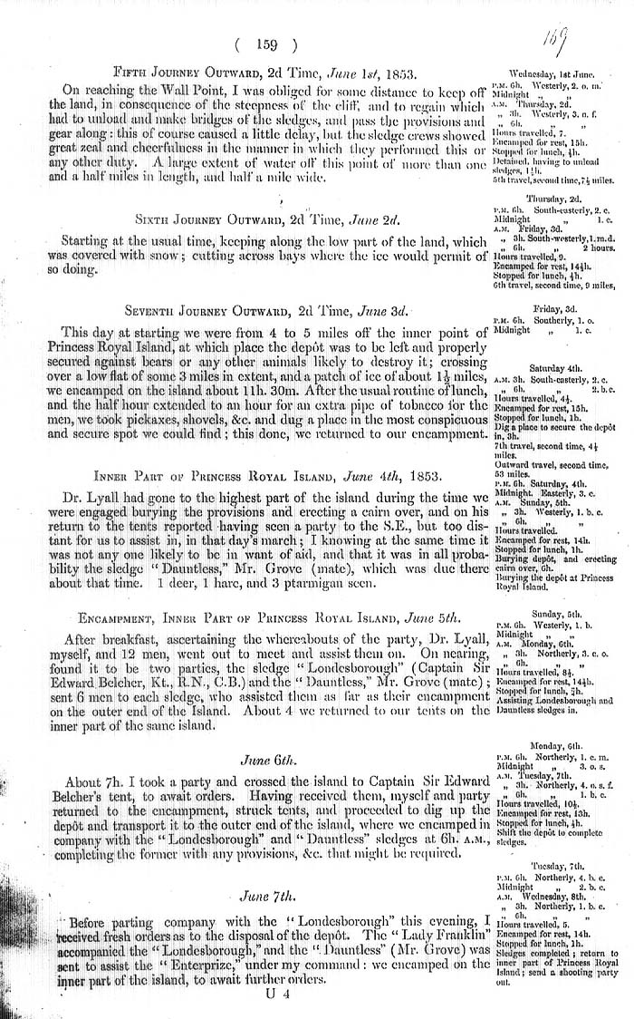 Arctic Blue Books: taylor 1855a, page 159