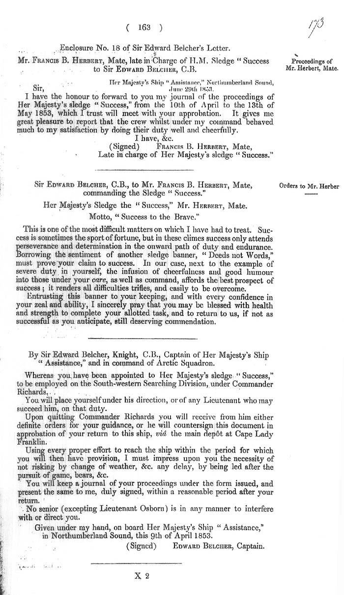 Arctic Blue Books: taylor 1855a, page 163