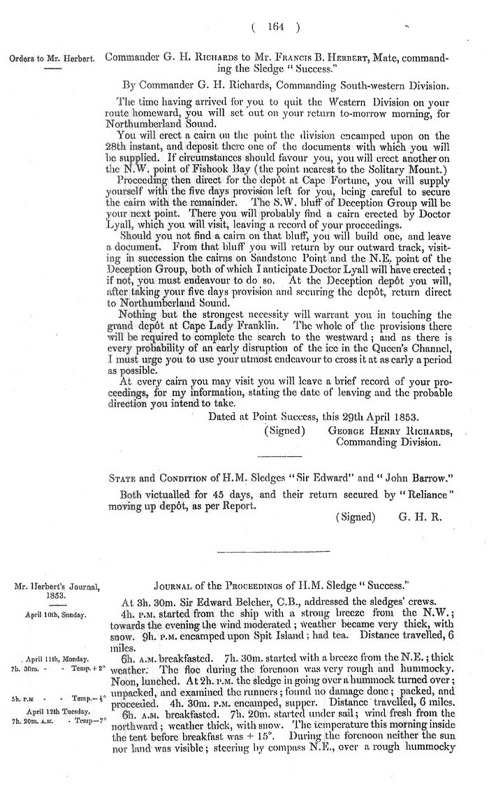 Arctic Blue Books: taylor 1855a, page 164