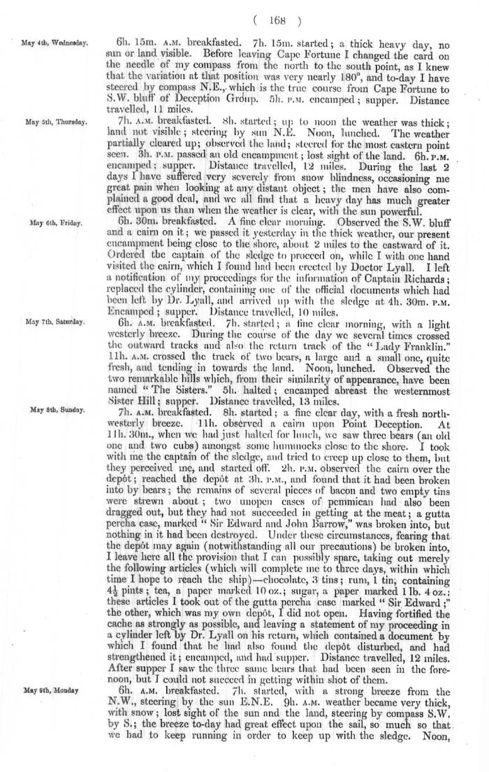 Arctic Blue Books: taylor 1855a, page 168