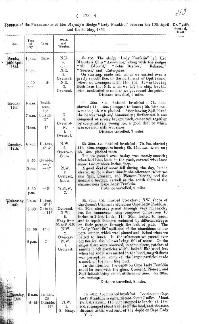 Arctic Blue Books: taylor 1855a, page 173