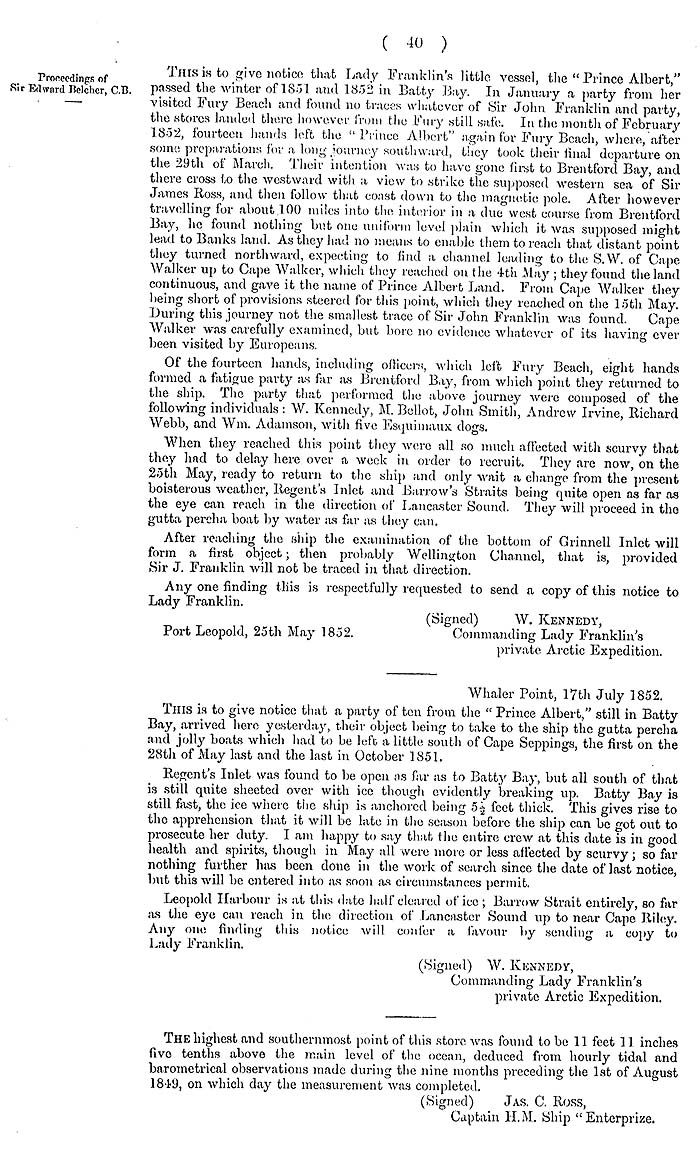 Arctic Blue Books: taylor 1855a, page 40