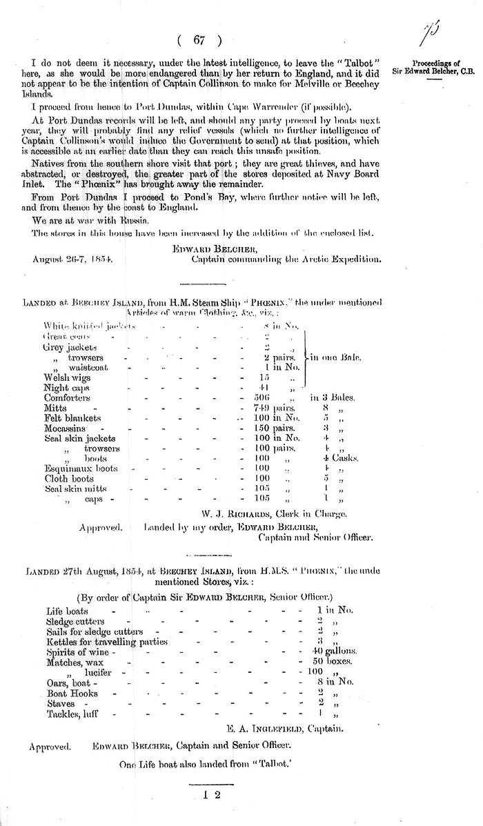 Arctic Blue Books: taylor 1855a, page 67