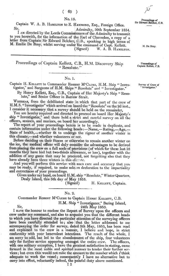Arctic Blue Books: taylor 1855a, page 69
