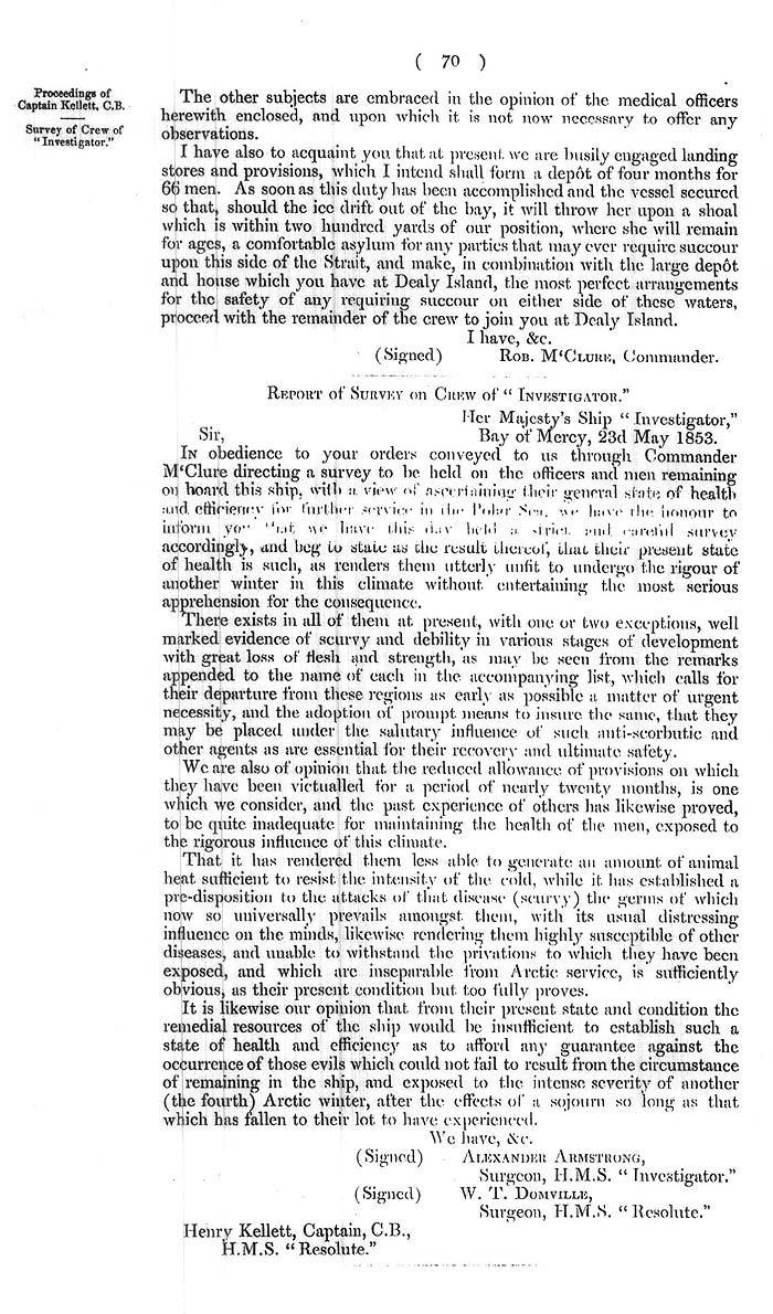 Arctic Blue Books: taylor 1855a, page 70