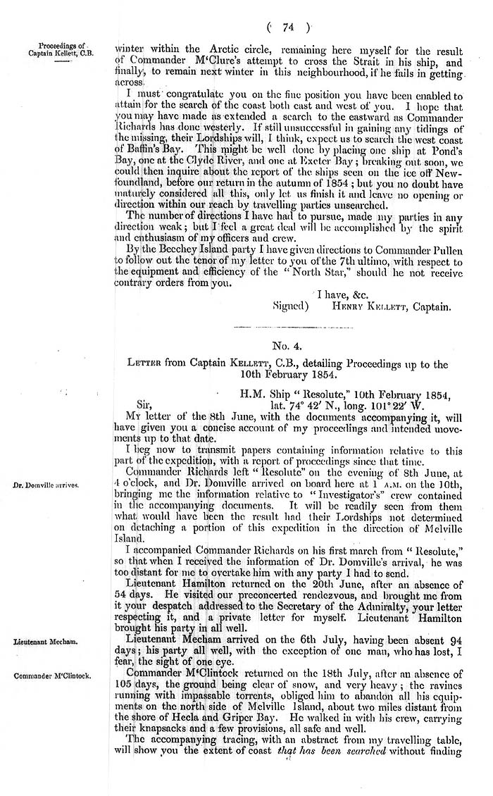 Arctic Blue Books: taylor 1855a, page 74