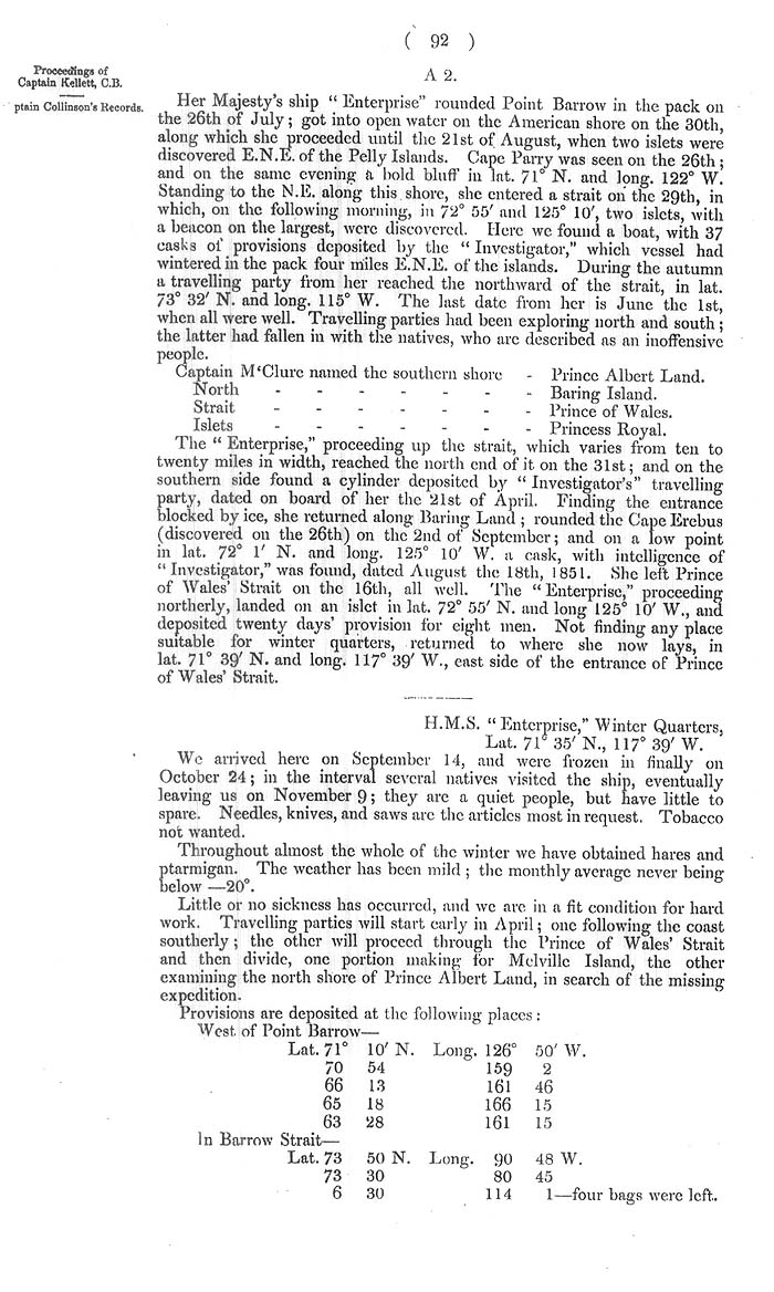 Arctic Blue Books: taylor 1855a, page 92