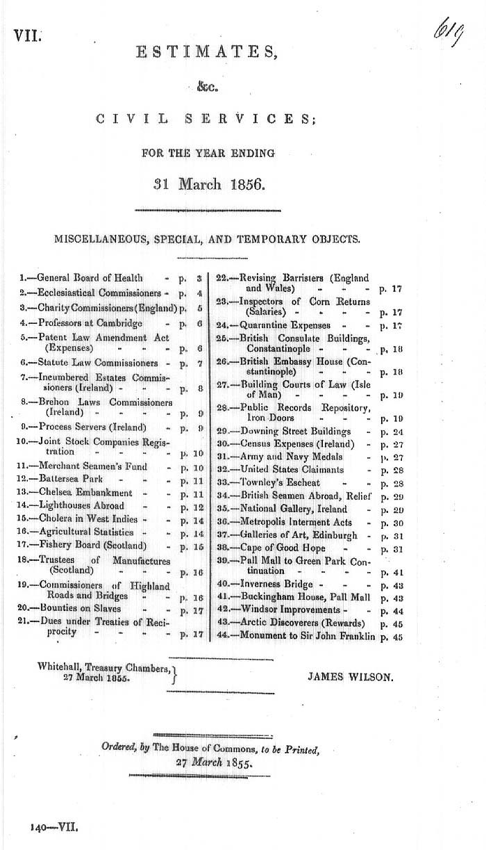 Arctic Blue Books: taylor 1855b, page 1
