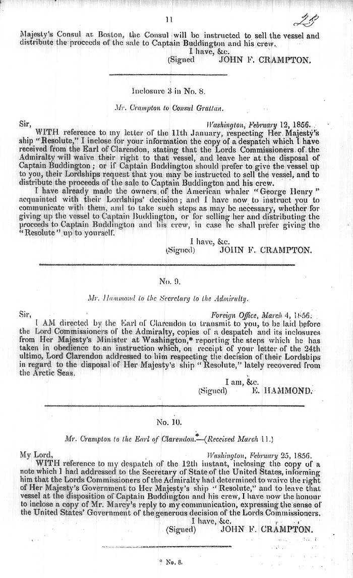 Arctic Blue Books: taylor 1858, page 11