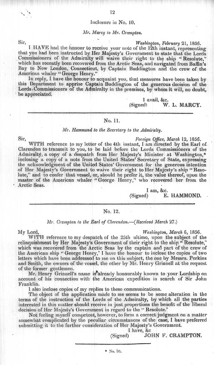 Arctic Blue Books: taylor 1858, page 12