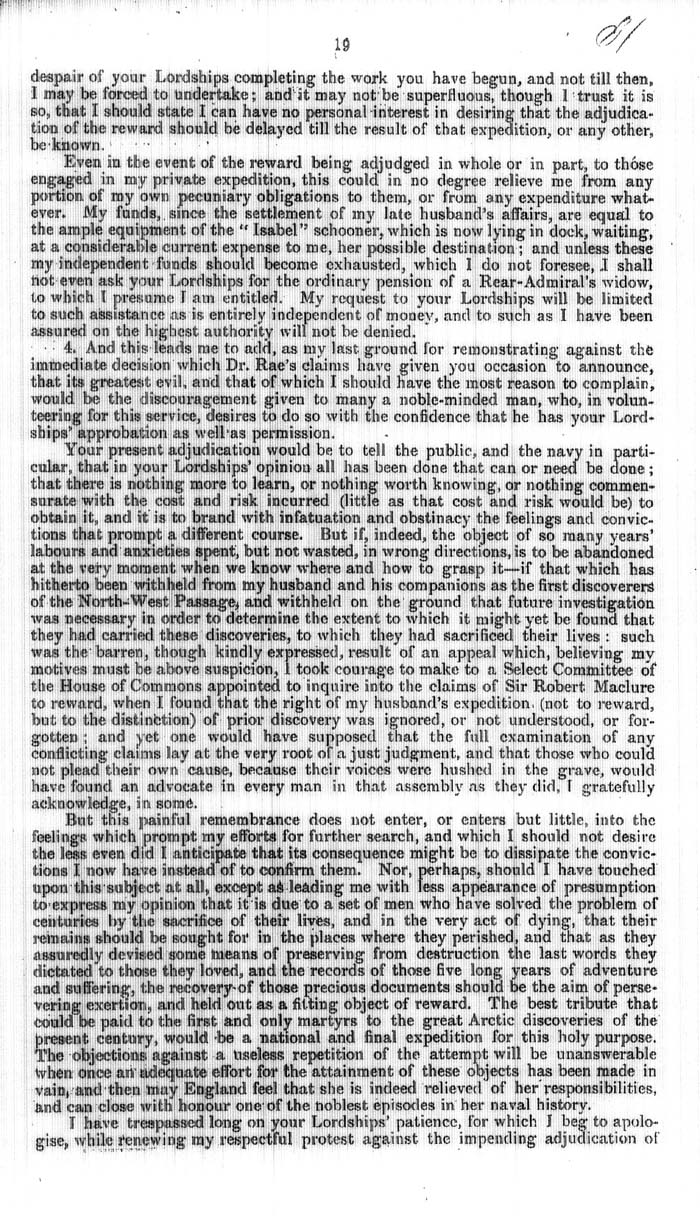 Arctic Blue Books: taylor 1858, page 19