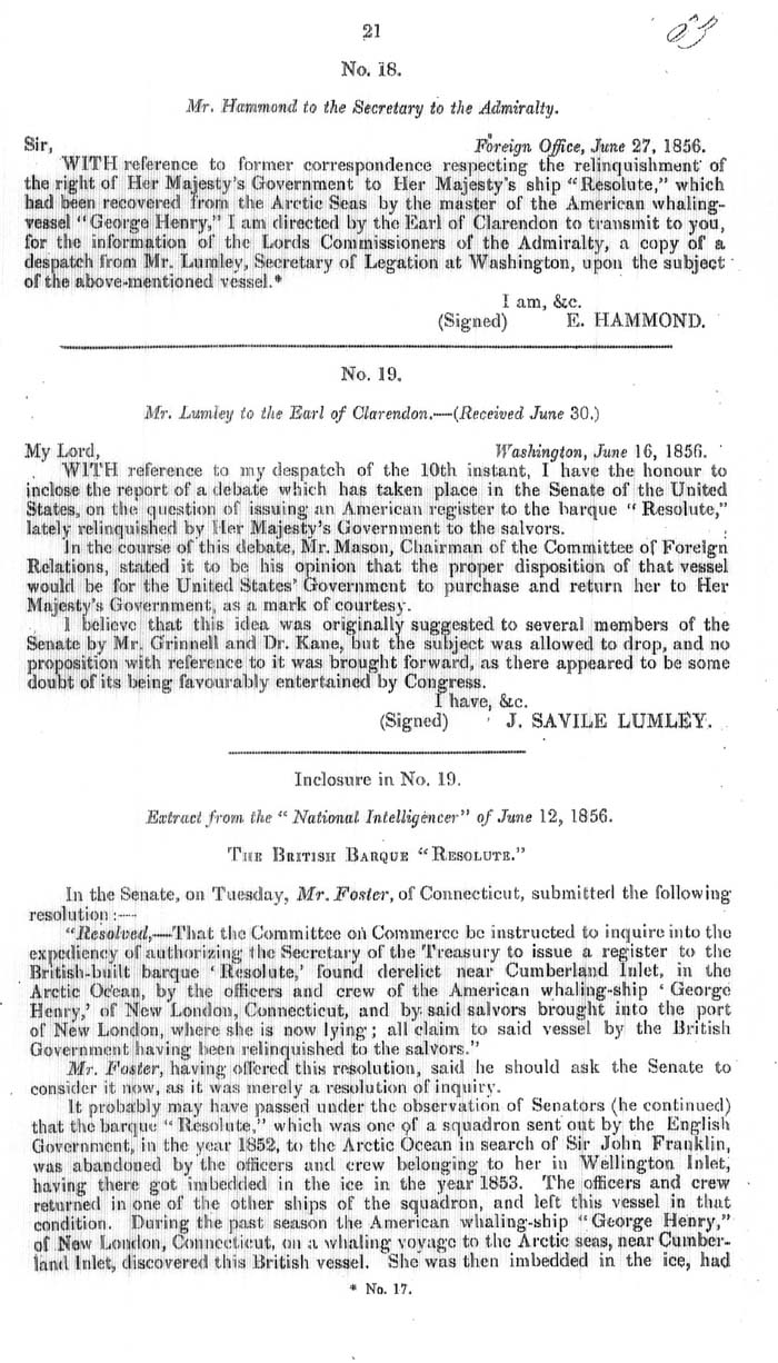 Arctic Blue Books: taylor 1858, page 21