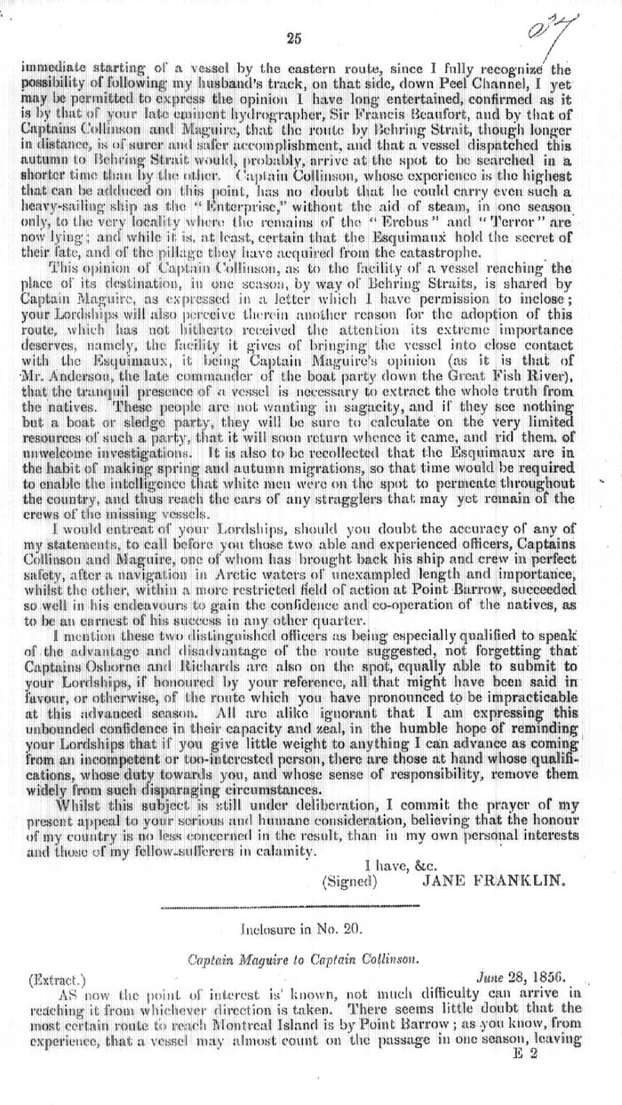 Arctic Blue Books: taylor 1858, page 25