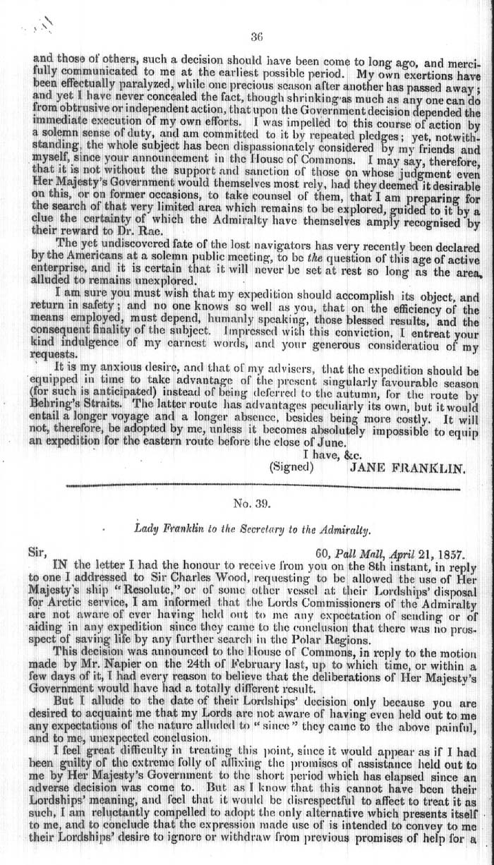 Arctic Blue Books: taylor 1858, page 36