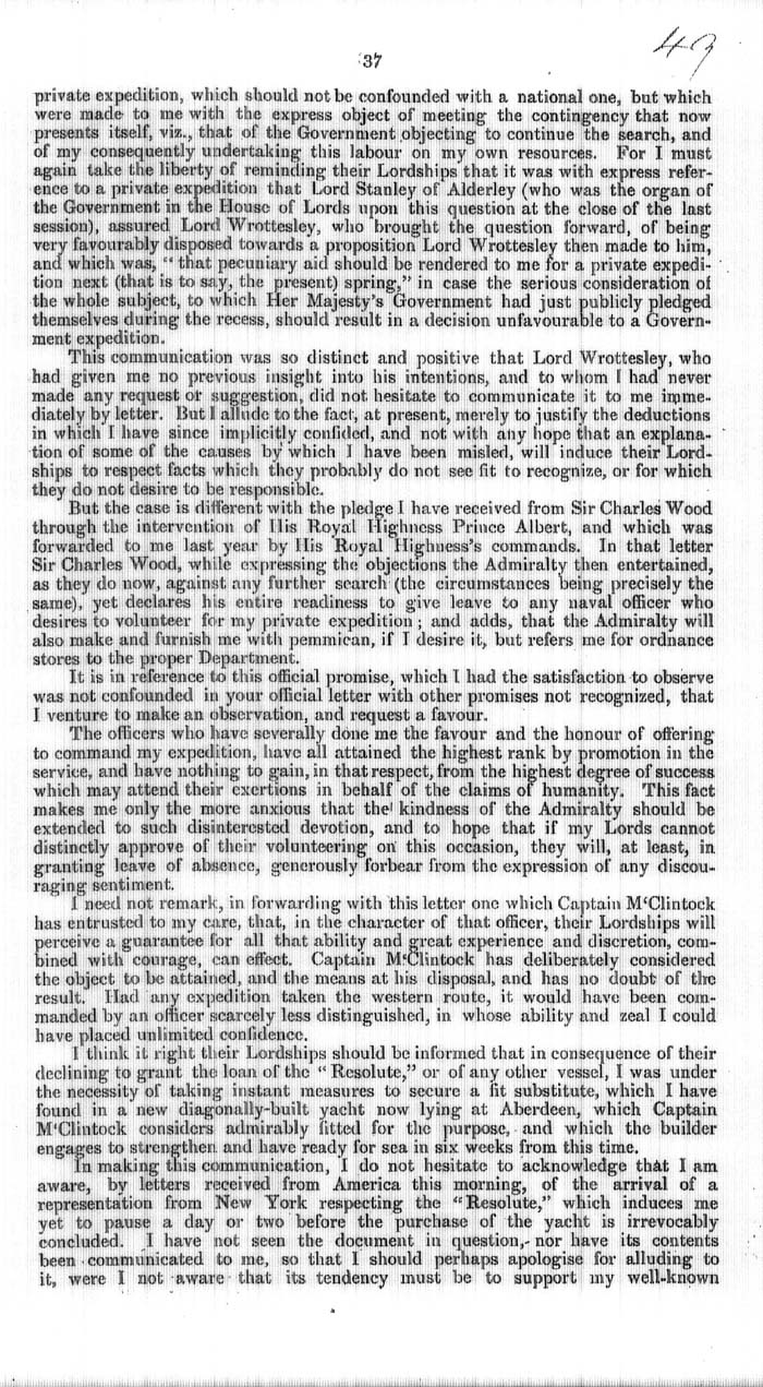 Arctic Blue Books: taylor 1858, page 37