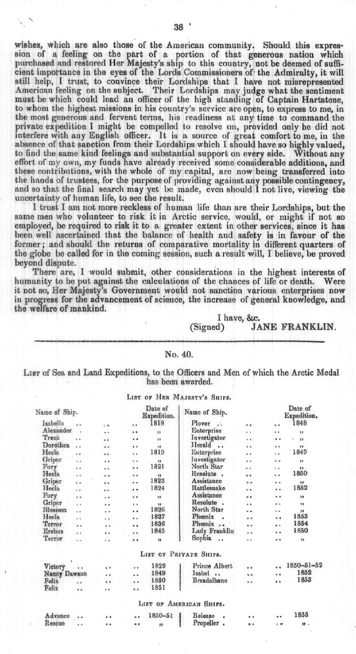 Arctic Blue Books: taylor 1858, page 38
