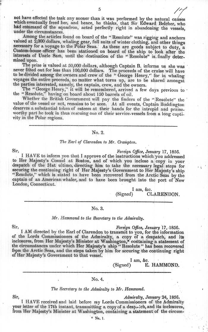 Arctic Blue Books: taylor 1858, page 5
