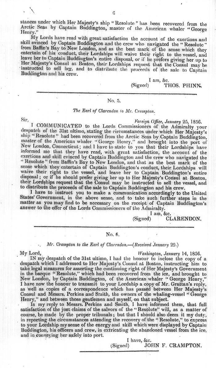 Arctic Blue Books: taylor 1858, page 6