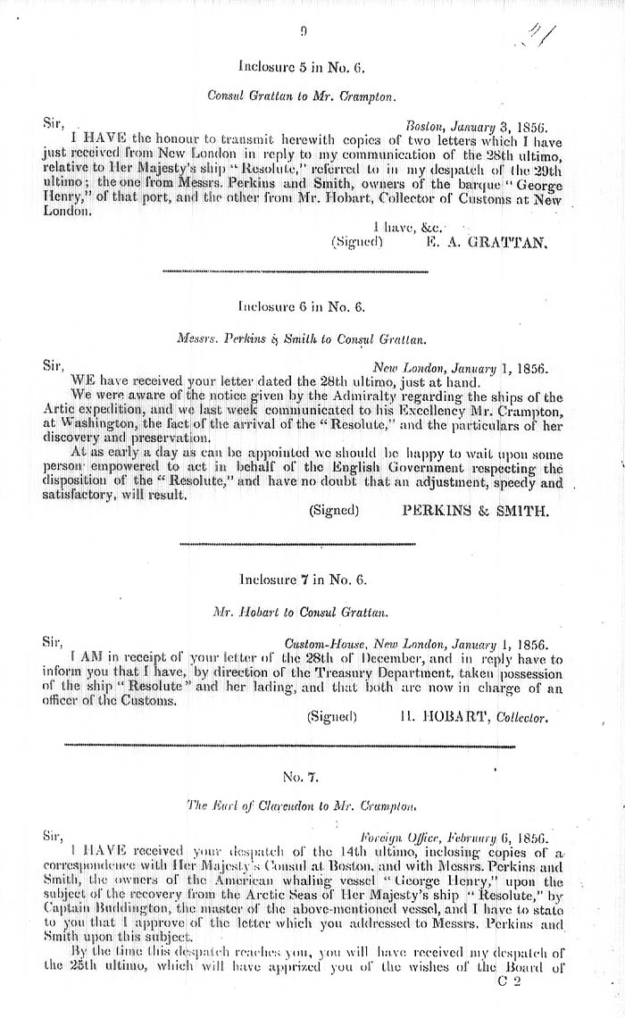 Arctic Blue Books: taylor 1858, page 9