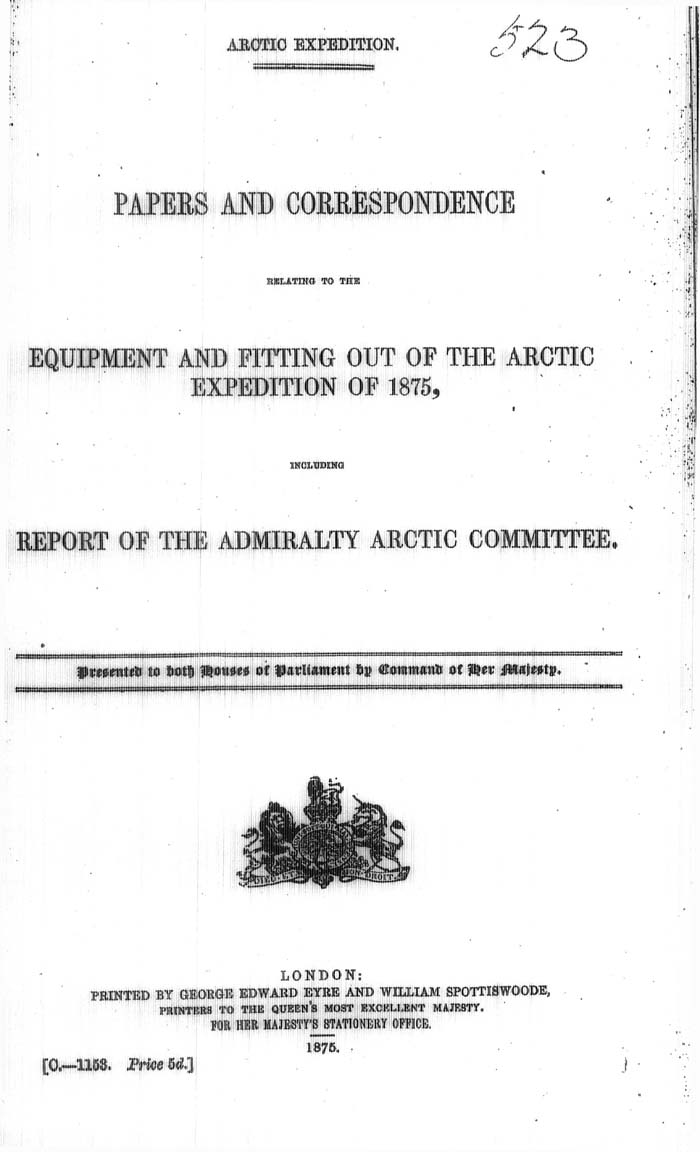 Arctic Blue Books: taylor 1875a, page 1