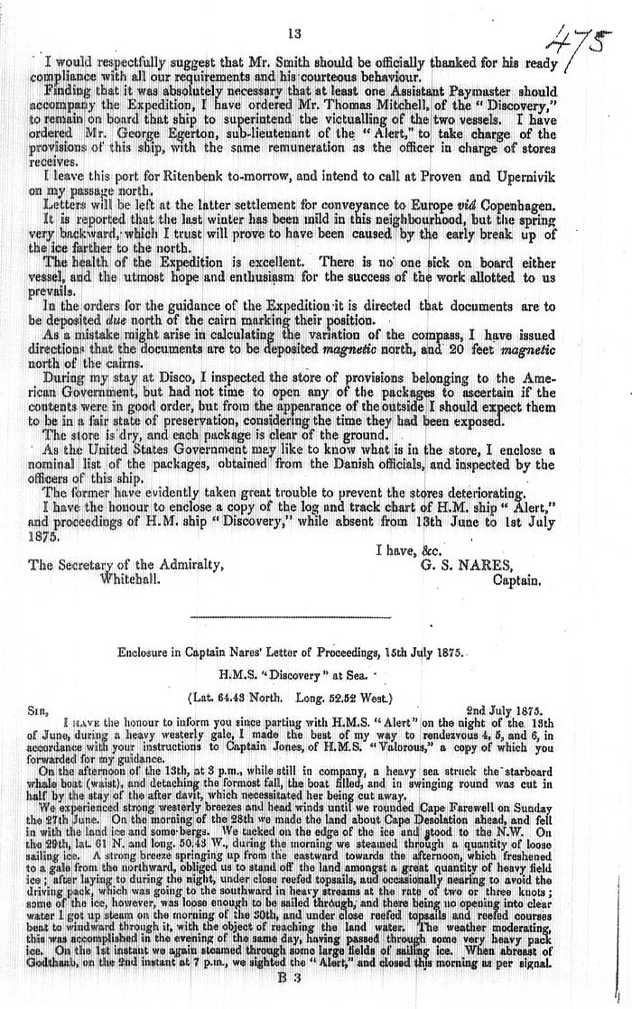 Arctic Blue Books: taylor 1876, page 13