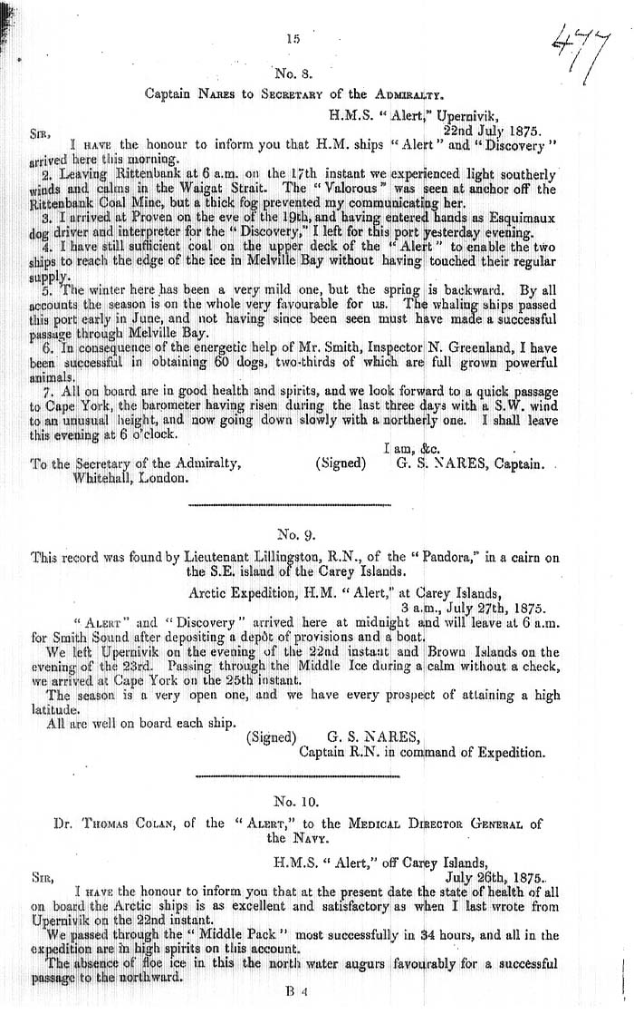 Arctic Blue Books: taylor 1876, page 15