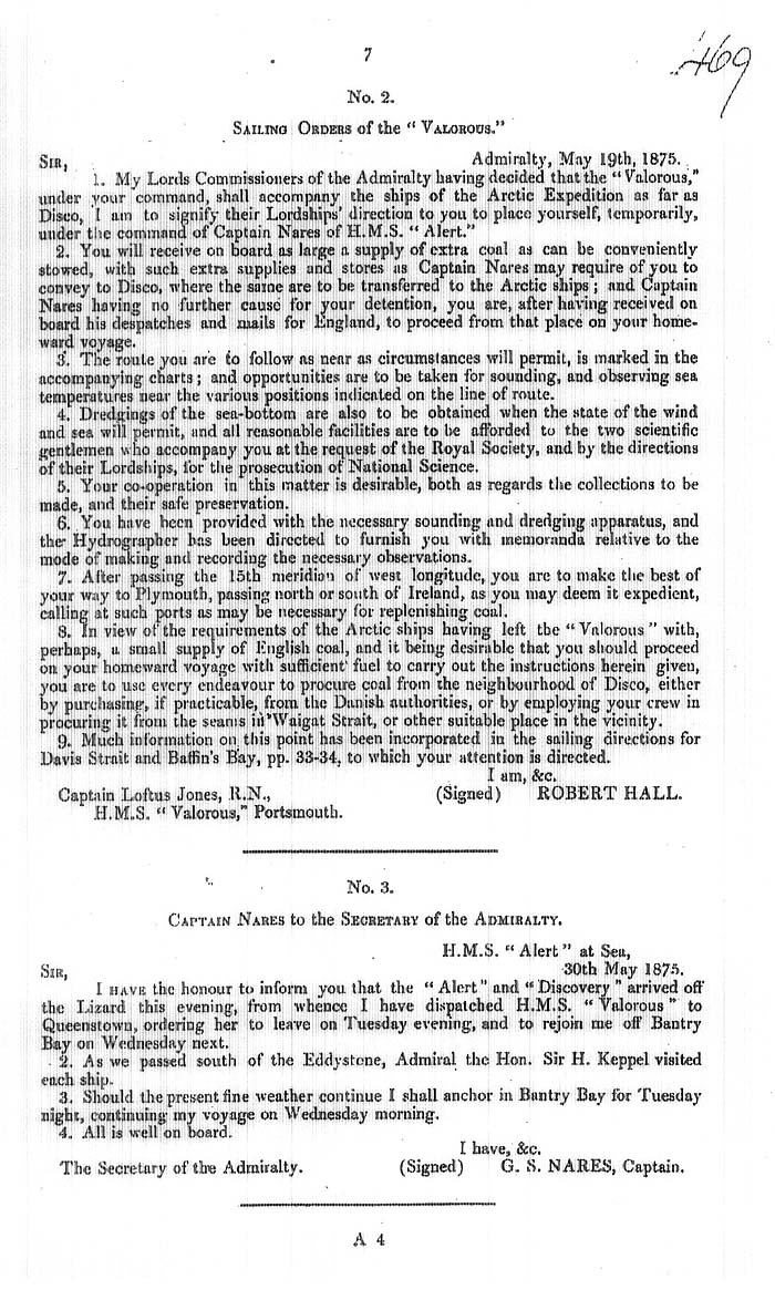 Arctic Blue Books: taylor 1876, page 7