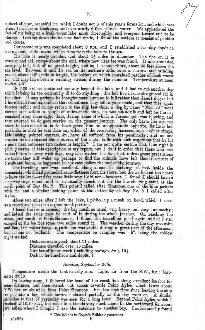 Arctic Blue Books: taylor 1877a, page 73