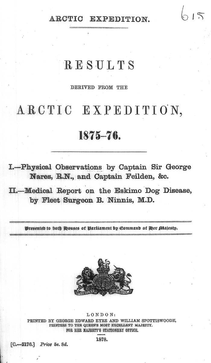 Arctic Blue Books: taylor 1878, page 1