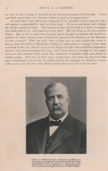 The M.A.C. Gazette with photo of R.P. Roblin, 1908