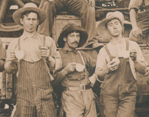 La Salle threshing crew, close up